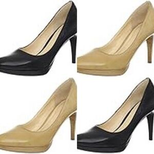 Bundle 2 Pairs of Cole Haan Women's Air Chelsea Black & Nude Leather Pumps 9.5B